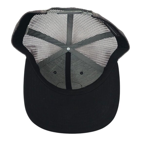 Richardson Oxford Round Patch Mesh Snapback Cap Trucker Baseball Hat Black Gray - Picture 5 of 14